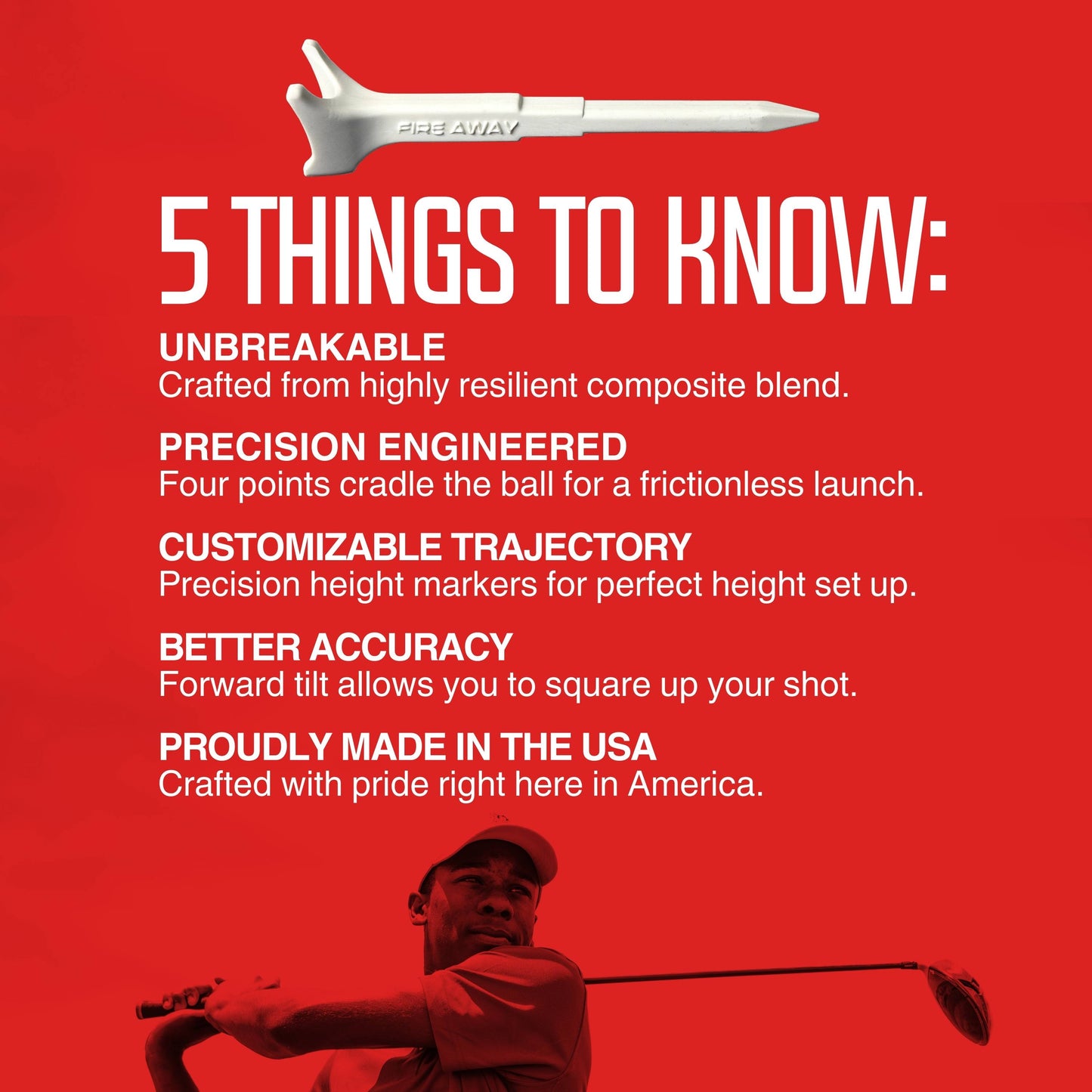 Fire Away Tee - The Unbreakable Tee for Perfect Launch