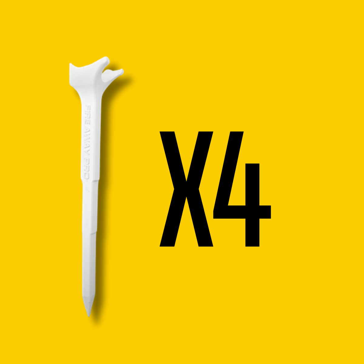 Fire Away Tee Pro 4-inch white golf tee single pack of 4