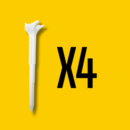 Fire Away Tee Pro 4-inch white golf tee single pack of 4