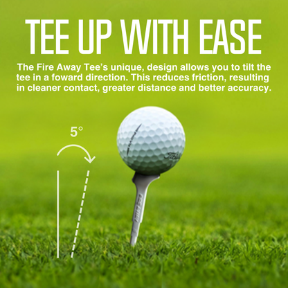 Tee up with ease — forward tilt reduces friction for cleaner contact